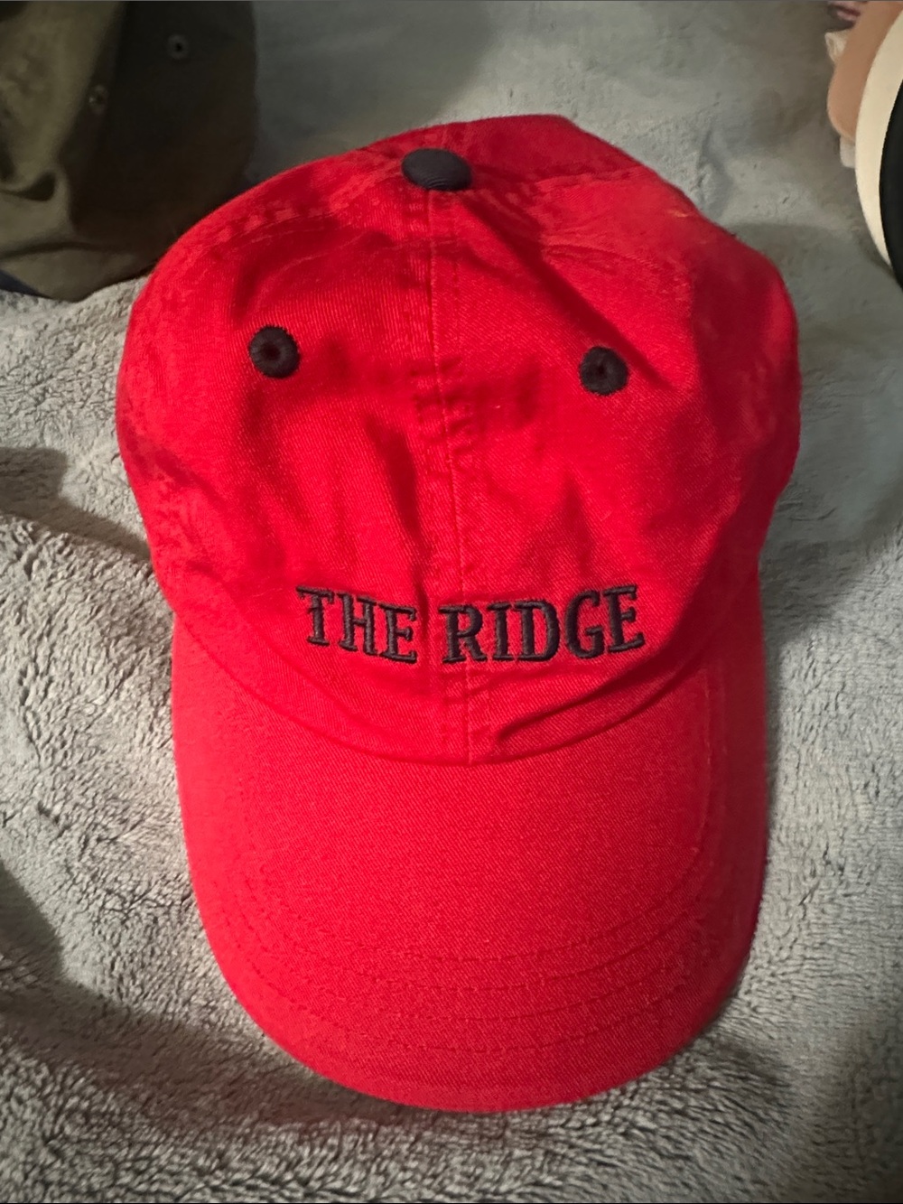 The Ridge Red Embroidered Baseball Cap